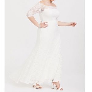 Torrid White Lace Formal Wedding Dress